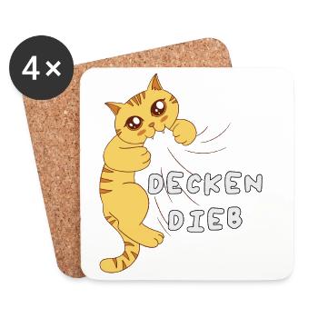 Lieblings Deckendieb Offizielles Schlafshirt - Untersetzer (4er-Set) - Weiß - Vorne