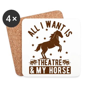 Théâtre musical Tout ce que je veux Mon cadeau de cheval et de théâtre - Dessous de verre (lot de 4) - blanc - Devant