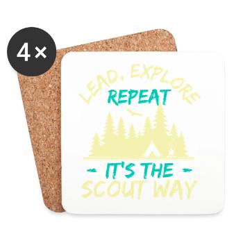 Girl Scout Leader Lead Explore Repeat Scout - Untersetzer (4er-Set) - Weiß - Vorne