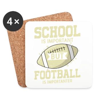L’école est importante mais le football est plus important en FA - Dessous de verre (lot de 4) - blanc - Devant