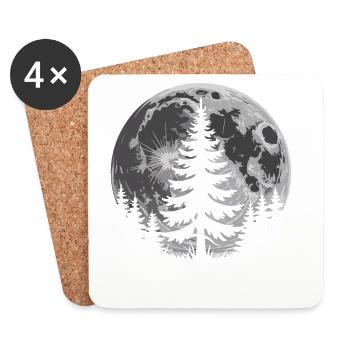 Moon Forest Silhouette - Coasters (set of 4) - white - Front