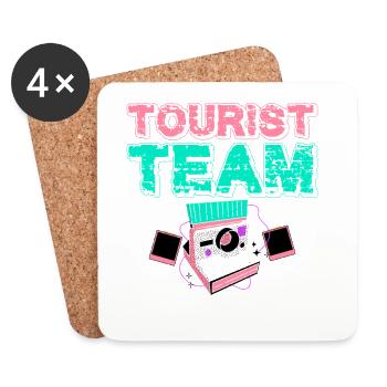 Équipe touristique caméra de Voyageurs en Voyage - Dessous de verre (lot de 4) - blanc - Devant