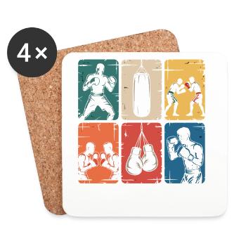 Boxing Mosaic Power - Coasters (set of 4) - white - Front