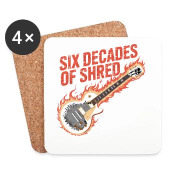 Six décennies de feu de guitare rock - Dessous de verre (lot de 4) - blanc - Devant
