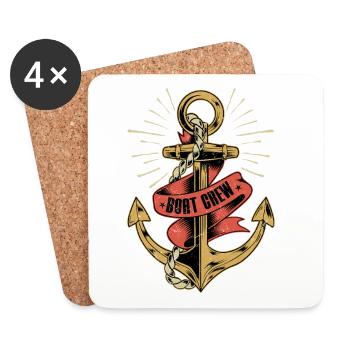 Boat Crew Sailor Sail Captain - Untersetzer (4er-Set) - Weiß - Vorne