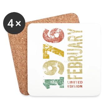 Limited Edition February 1976 Birthday Gift - Coasters (set of 4) - white - Front