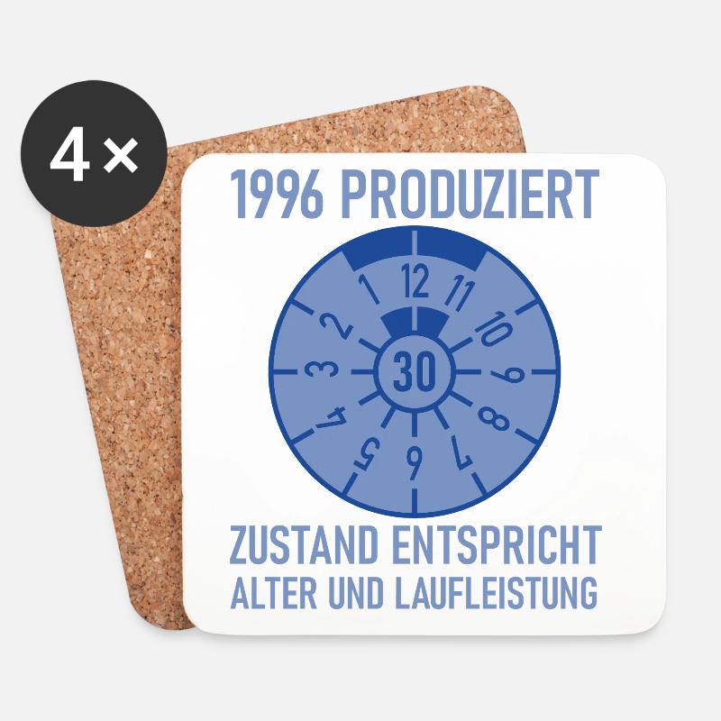 1996 Geboren 30. Geburtstag Auto Tuning - Untersetzer (4er-Set) - Weiß