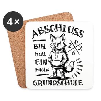 Graduation 2026 Primary School - I'm just a fox - Coasters (set of 4) - white - Front