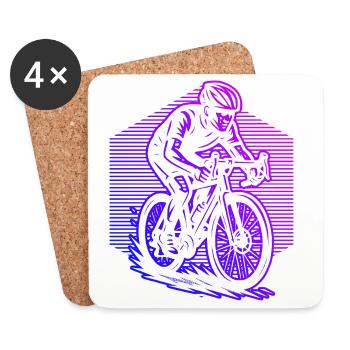 Roadbike Illustration für Rennrad - Untersetzer (4er-Set) - Weiß - Vorne