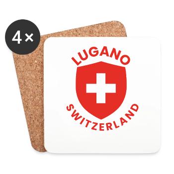 Lugano-Schildemblem - Untersetzer (4er-Set) - Weiß - Vorne