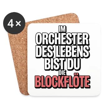 Conception de flûtes à bec de l’Orchestre de la Vie - Dessous de verre (lot de 4) - blanc - Devant