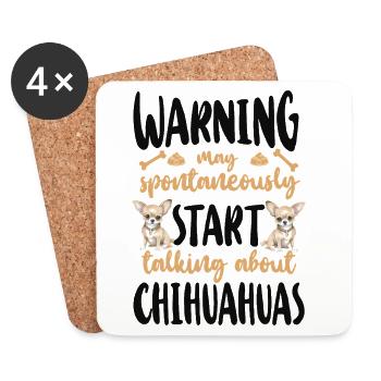 Chihuahua Chihuahueño Warning May - Coasters (set of 4) - white - Front