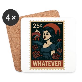 Whatever Moonlit Rose Portrait - Coasters (set of 4) - white - Front
