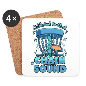 Accro à ce disque drôle de disque de golf à son en chaîne - Dessous de verre (lot de 4) - blanc - Devant