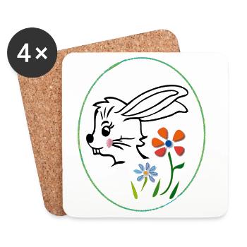 Easter Bunny - Coasters (set of 4) - white - Front