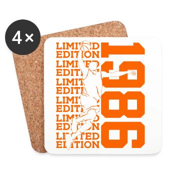 LIMITED EDITION 1986 BASKETBALL 40TH BIRTHDAY - Coasters (set of 4) - white - Front