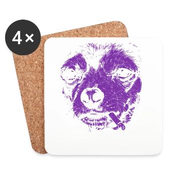 Chihuahua Smoking Funny Dog Humor Meme - Coasters (set of 4) - white - Front