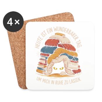 Une journée merveilleuse pour me laisser seule au bureau - Dessous de verre (lot de 4) - blanc - Devant