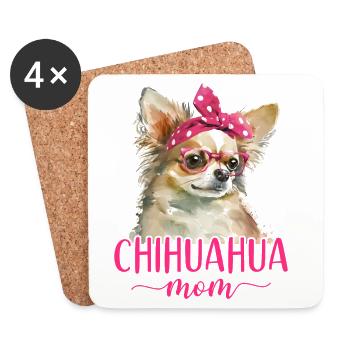 Chihuahua Chihuahua Maman - Dessous de verre (lot de 4) - blanc - Devant