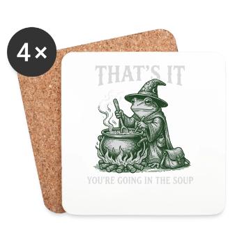 Frog Wizard – You're going in the Soup Design - Coasters (set of 4) - white - Front