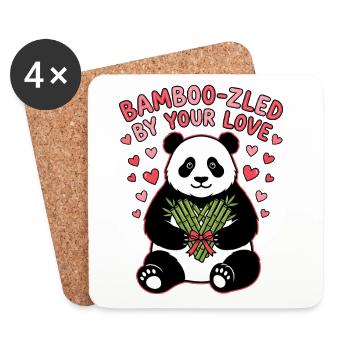 Von deiner Liebe Süßer Pandabär Valentin getäuscht - Untersetzer (4er-Set) - Weiß - Vorne