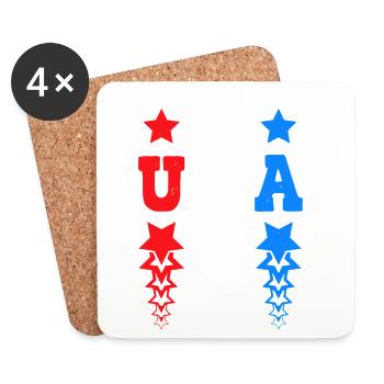 USA Star Monogram Vereinigte Staaten von Amerika - Untersetzer (4er-Set) - Weiß - Vorne