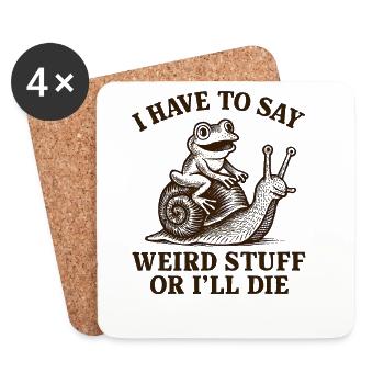 Frosch Spruch Meme Humor Lustig Geschenkidee - Untersetzer (4er-Set) - Weiß - Vorne
