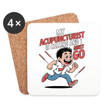 Acupuncture Chinese Medicine Health - Coasters (set of 4) - white - Front