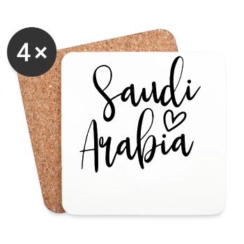 Arabie Saoudite – Cœur des femmes, amour pour l’Arabie saoudite - Dessous de verre (lot de 4) - blanc - Devant