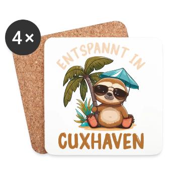 North Sea Holiday RELAXED IN CUXHAVEN Funny - Coasters (set of 4) - white - Front