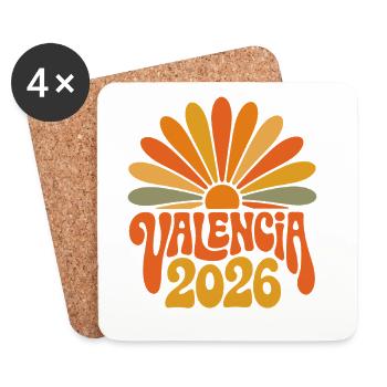 Valence 2026 Retro Sunrise - Dessous de verre (lot de 4) - blanc - Devant
