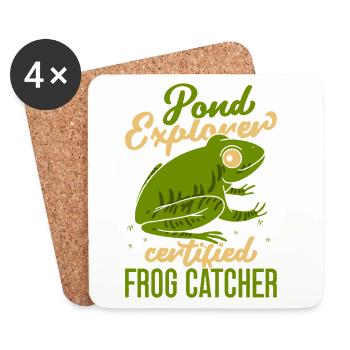 Grenouille certifiée Frog Catcher Pond Explorer - Dessous de verre (lot de 4) - blanc - Devant