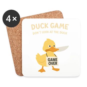 Duck Game Game Over Schild - Untersetzer (4er-Set) - Weiß - Vorne
