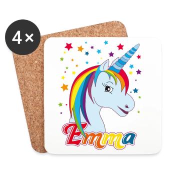 Emma, Mädchenname, Lieblingsname - Untersetzer (4er-Set) - Weiß - Vorne