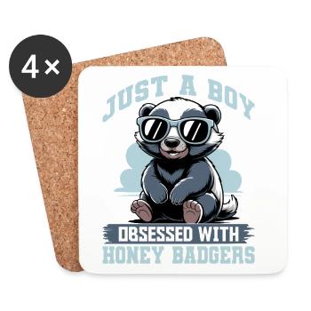 Funny Honey Badger - Untersetzer (4er-Set) - Weiß - Vorne