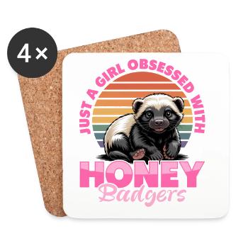 Funny Honey Badger - Untersetzer (4er-Set) - Weiß - Vorne