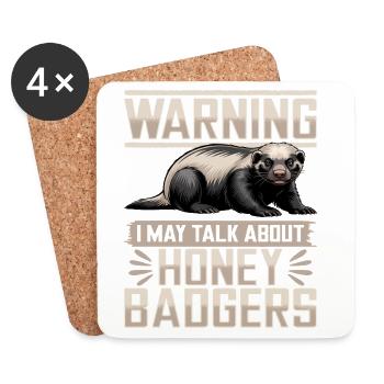 Funny Honey Badger - Untersetzer (4er-Set) - Weiß - Vorne