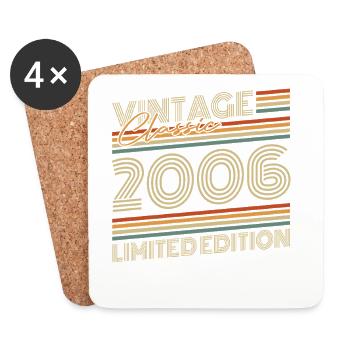 Vintage 2006 Jahrgang Geburtstagsgeschenk - Untersetzer (4er-Set) - Weiß - Vorne