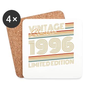 Vintage 1996 Jahrgang Geburtstagsgeschenk - Untersetzer (4er-Set) - Weiß - Vorne
