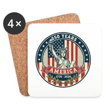 Conception du badge Liberty 250 Years - Dessous de verre (lot de 4) - blanc - Devant