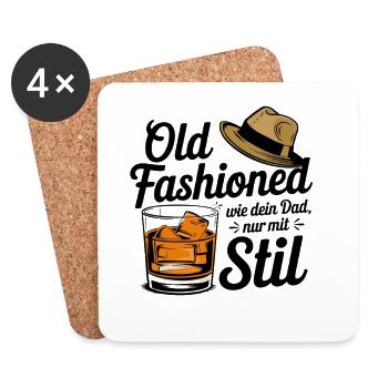 À l’ancienne comme ton père, mais avec un whisky style - Dessous de verre (lot de 4) - blanc - Devant
