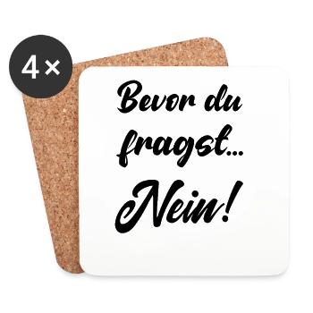 Before you ask no funny saying no saying - Coasters (set of 4) - white - Front