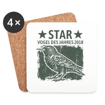 Star | Bird of the Year 2018 - Coasters (set of 4) - white - Front
