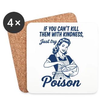 PoisonKill Them With Poison – Black Humor Back - Coasters (set of 4) - white - Front