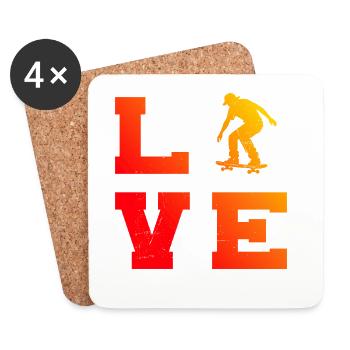 Un motif réservé aux skateurs - Dessous de verre (lot de 4) - blanc - Devant