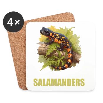 Fire Salamander Salamander - Coasters (set of 4) - white - Front