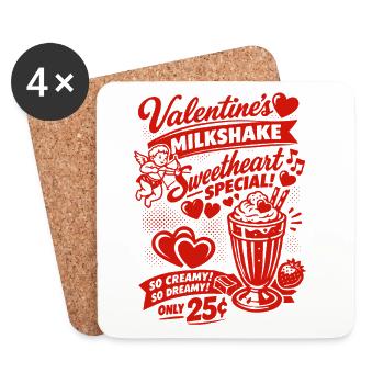 50s Valentine's milkshake for lovers - Coasters (set of 4) - white - Front