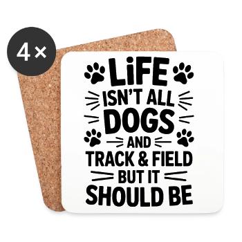 Athletics Saying Dog Athletics Gift - Coasters (set of 4) - white - Front