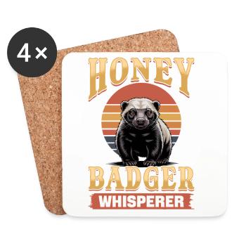Funny Honey Badger - Untersetzer (4er-Set) - Weiß - Vorne