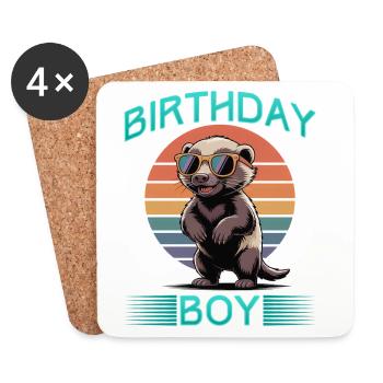 Funny Honey Badger - Untersetzer (4er-Set) - Weiß - Vorne